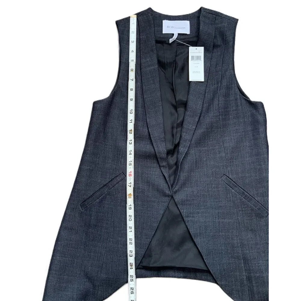 BCBGeneration Dkink Sleeveless Open Front Vest Size Small‎ Coquette Academia